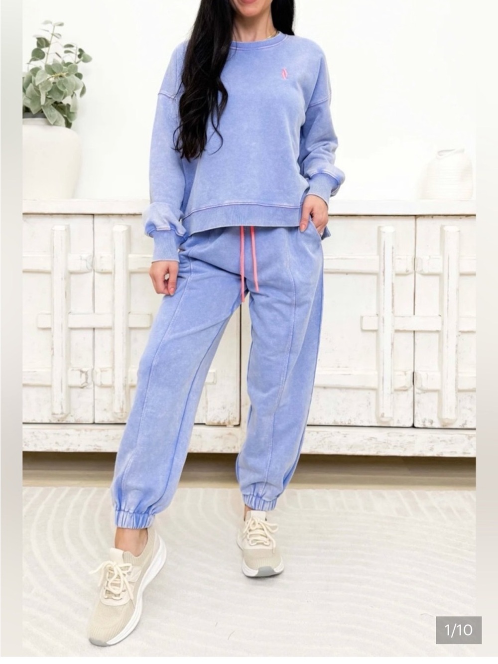 Alexa Rae Sweatsuit. Mineral wash jogger pants and comfortable sweatshirt.